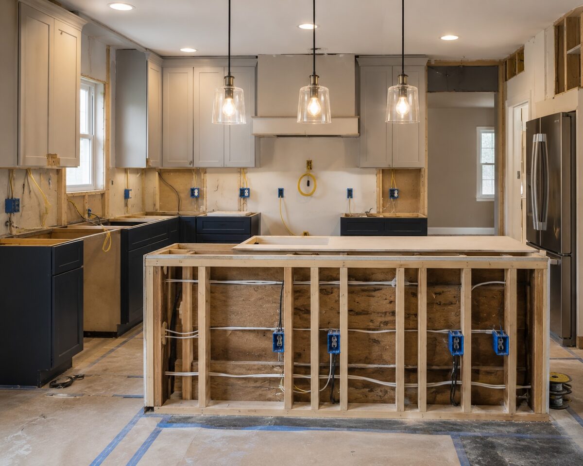 Kitchen remodel electrical wiring in Rancho Bernardo, CA